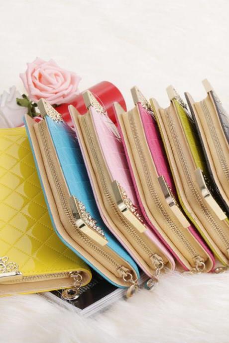 New Fashion Luxury Women's Wallet High Quality Synthetic Leather Purse Casual Long Clutch Bag With Wristlet