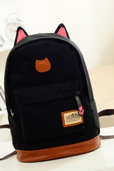 Boys Girls Korean Style Stylish Cool Shoulder Bag Canvas Backpack School Travel Rucksack
