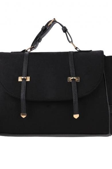 Fashion Women Fleece Handbag Satchel Hasp Closure Casual Party Business Medium Shoulder Bag