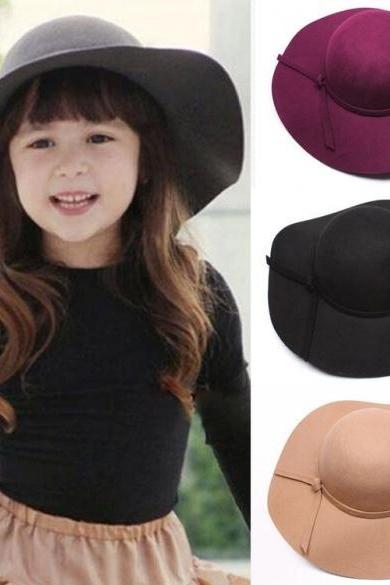 Fashion Retro Kids And Mum Wear Wide Brim Sun Beach Cap Hat