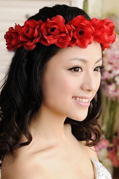 Fashion Wedding Hair Garland Flower Hair Hoop Headband Flower Hair Accessories