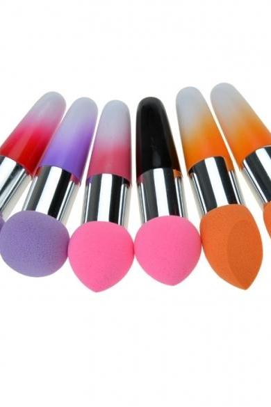 Women Pro Makeup Cosmetic Brushes Liquid Cream Foundation Concealer Sponge Lollipop Brush 2 Pcs Set