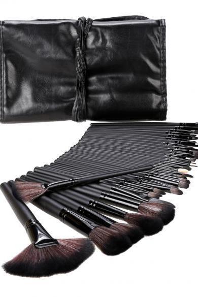 32Pcs Pro Makeup Set Powder Foundation Eyeshadow Eyeliner Lip Cosmetic Makeup Brush Set Kit + Pouch Bag