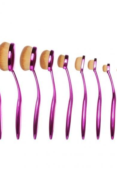 New 10PCS Makeup Face Powder Blusher Cosmetic Toothbrush Shaped Foundation Powder Brush Sets