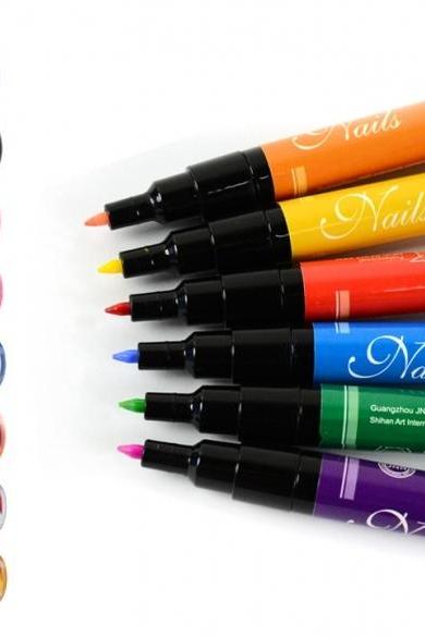 Nail Art Pen Painting Design Tool Drawing For Uv Gel Polish 12 Colors Arrival