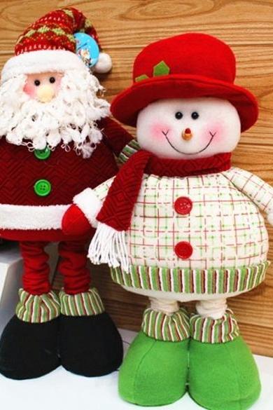 Lovely Christmas Decoration Supplies Santa Claus Snowman Flexible Legs Flexible Ornament