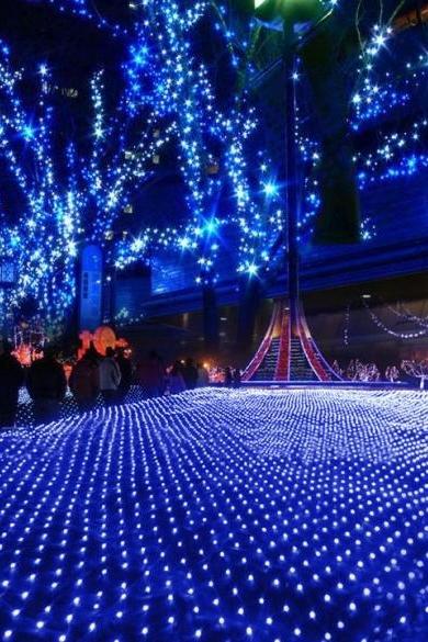 Blue 200 LED Net Mesh Decorative Fairy Lights Twinkle Lighting Christmas Wedding Party EU/110-240V