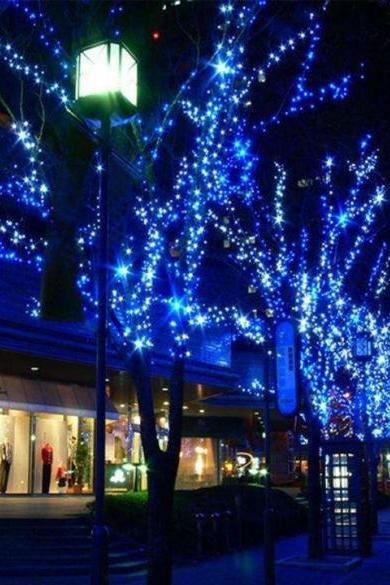 Blue 180 LED Curtain Fairy Decorative Light Lighting Christmas Wedding Party Twinkle EU