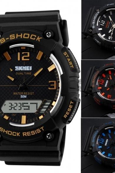 Hot Fashion Men Digital Date Alarm Waterproof Rubber Sports Watch Wristwatch