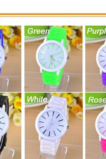 Best Gift Classic Quartz Ladies Jelly Silicone Wrist Watch