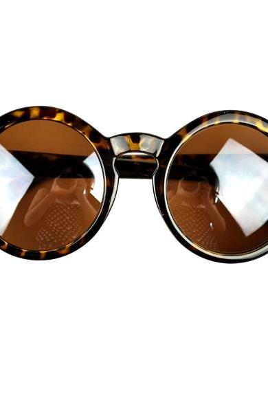 Tortoise Framed Oversize Round Sunglasses