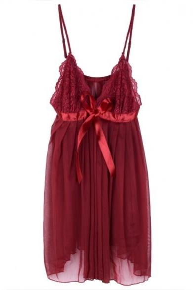 Women Lingerie Dress Intimate Sleepwear Nightwear Dress + G-string