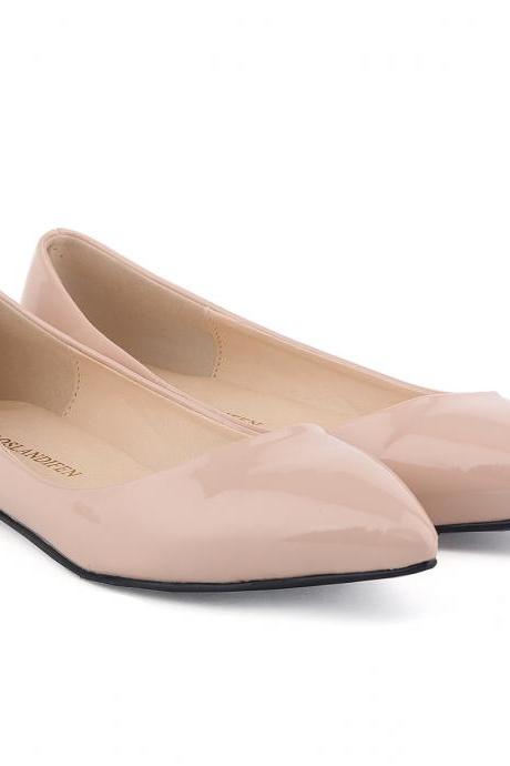 Patent Leather Pointed-Toe Flats 