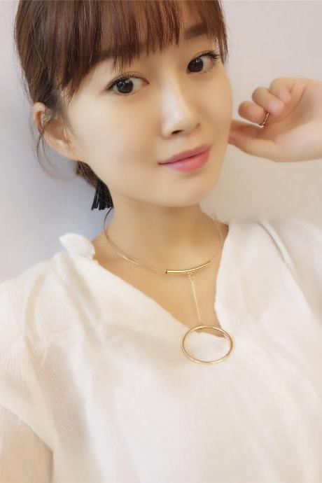 Luxury Beauty Korean Style Circle Tassels Necklace