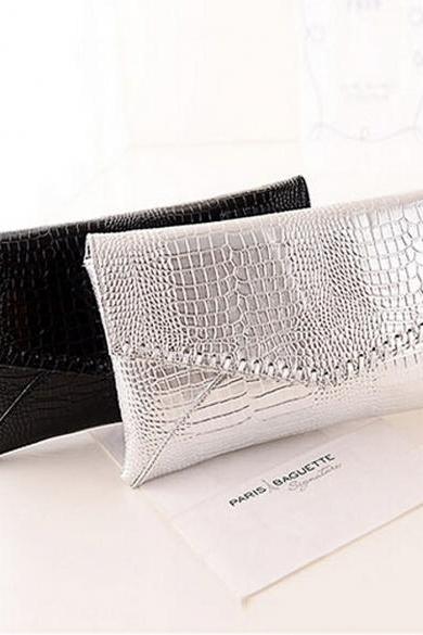New Women Ladies Synthetic Leather Clutch Bag Glossy Patent Leather Party OL Envelope Bag