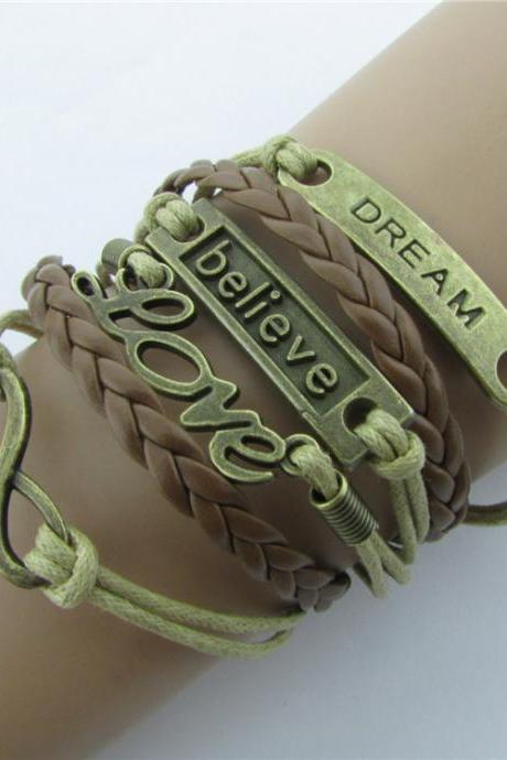 Multielement Wax Line Fashion Bracelets