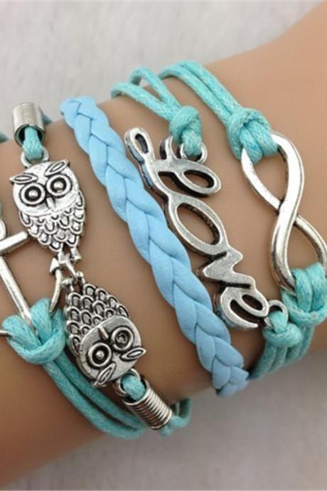 Personality Anchor Owl Multielement Bracelet