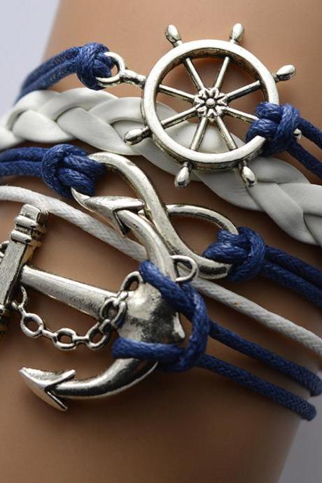 Anchor And Rudder Multilayer Bracelet