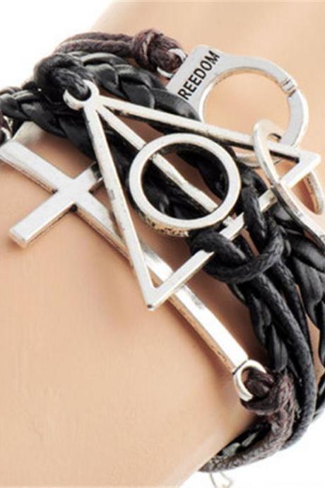 Harry Potter Handcuffs Cross Bracelet