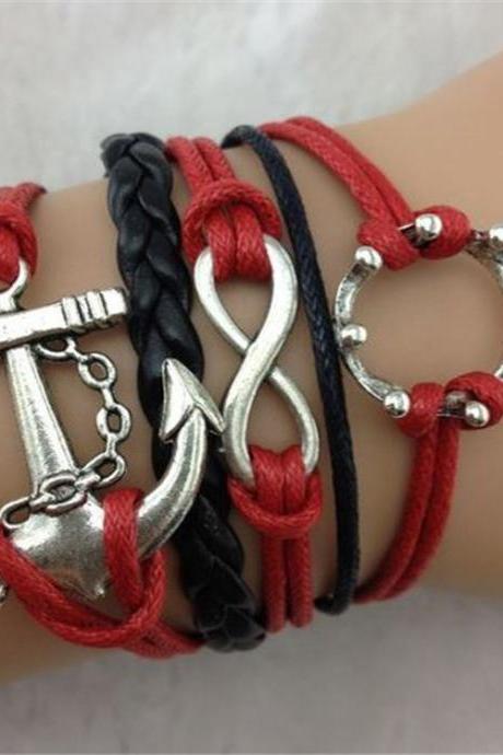 Fashion Multielement Leather Cord Bracelet