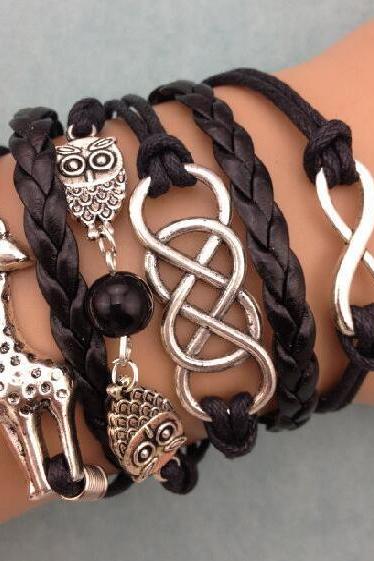 Sweet Giraffe Owl Fashion Hand Woven Bracelet