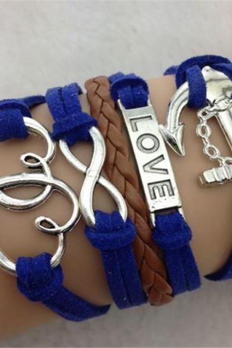 Love Heart Anchor Multilayer Woven Bracelet