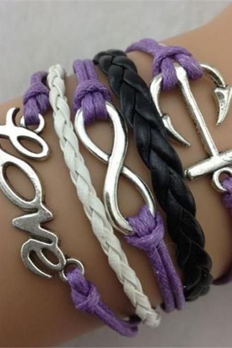 Style Love Anchor Multilayer Woven Bracelet