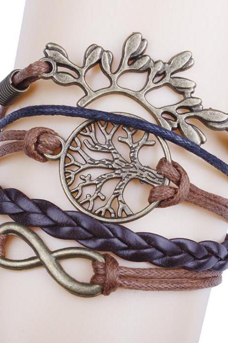 Life Tree Leaves Handmade Diy Bracelet