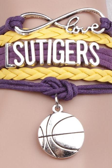 Fashion Letters Basketball Woven Multilayer Bracelet