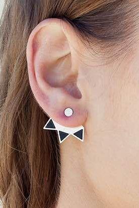 Retro Sector Geometry Triangle Earrings