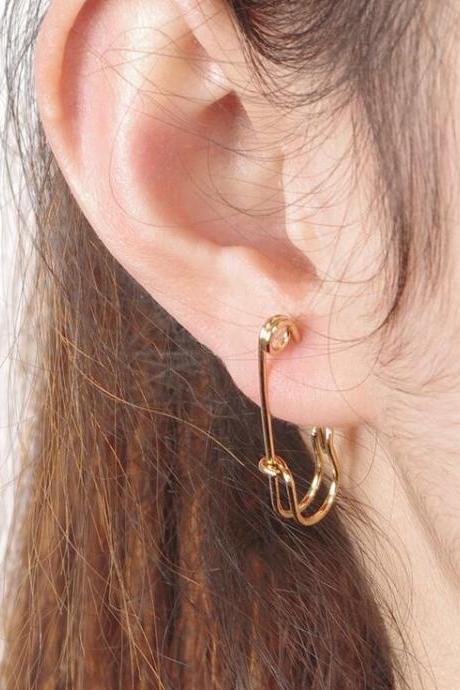 Personality Metal Pin Earrings