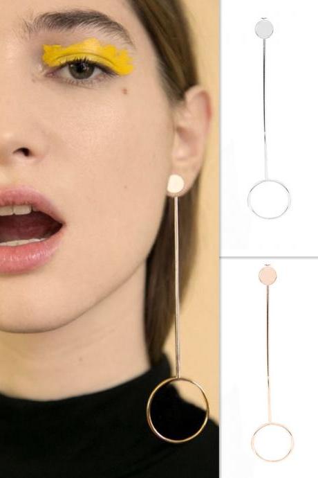 Strip Loops Copper Stud Earrings