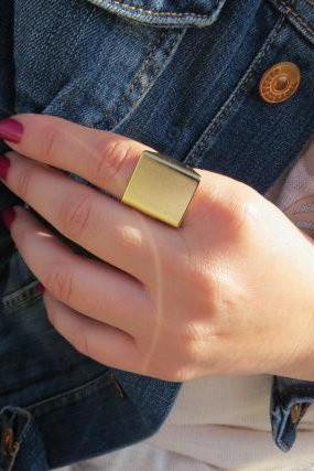 Punk Style Square Street Snap Ring