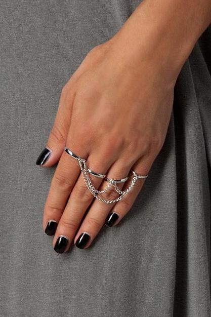 Tassels Four-pieces Multi-finger Ring