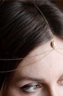 Fashion Topaz Chain Tassel Hair Accessories