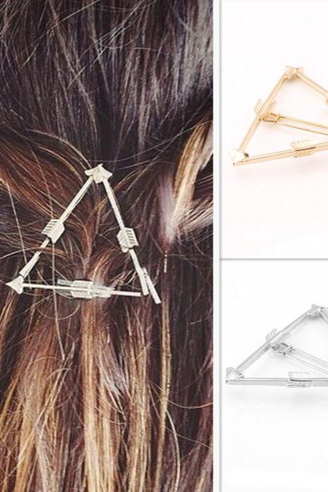 Geometric Triangular Arrow Hair Clips