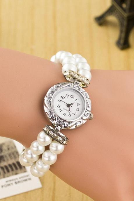 Style Pearl Beads Watch