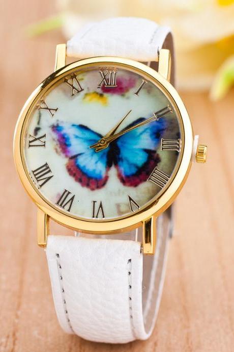 Romantic Butterfly Print Watch