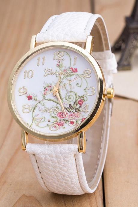 Korea Style Floral Print Watch