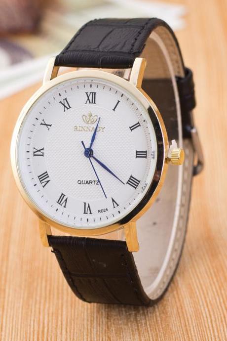 Roman Number Casual Leather Watch