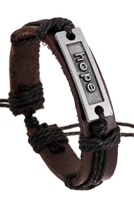 HOPE Woven Leather Bracelet