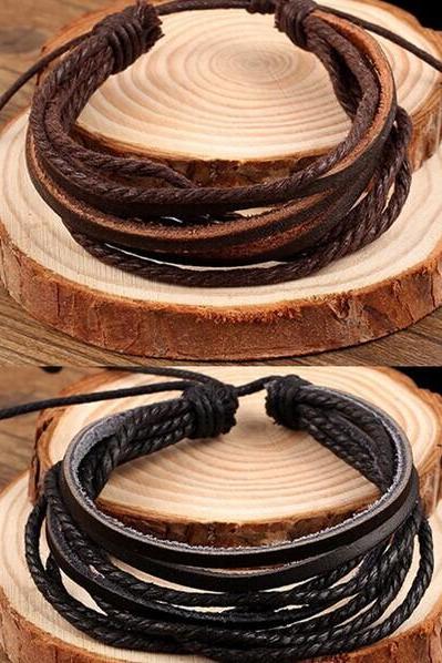 Multilayer Diy Leather Bracelet