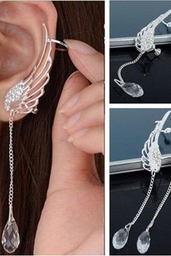 Crystal Angel's Wings Tassel Earring