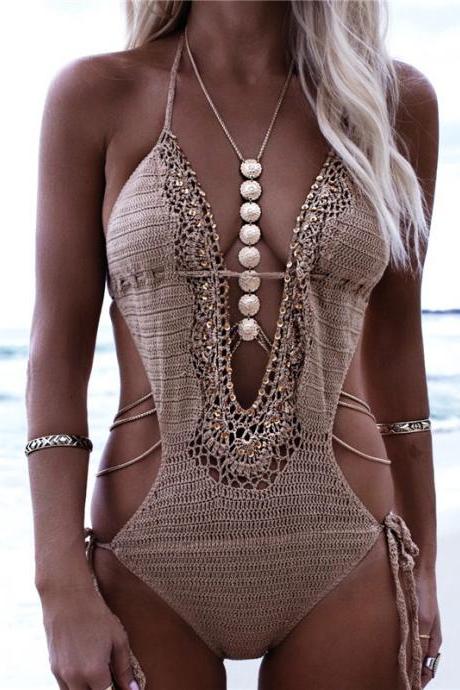 Hot sexy fashion texture simple carved disc body chain