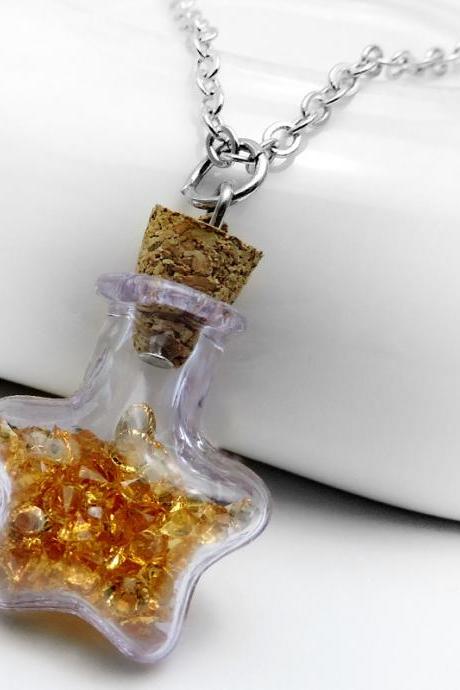The Europe Star Oil Bottle Rhinestone Necklace