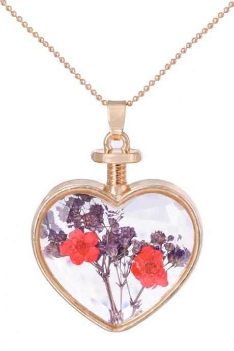 Mantianxing Flower Bouquet Fresh And Forget Me A Bottle Necklace