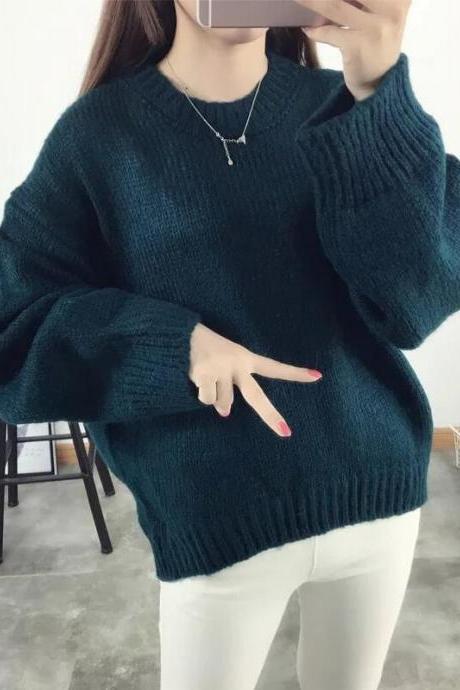 Fashion Batwing Sleeve Loose Knitting Sweater