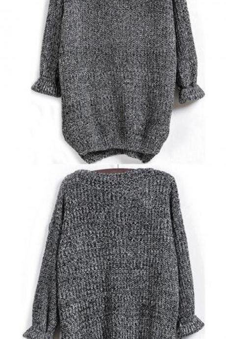 Irregular Long Sleeve Dovetail Sweater