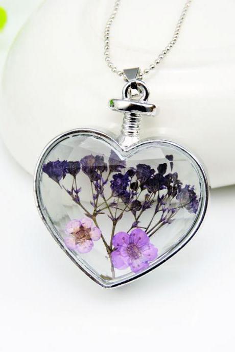 The new flower Locket alloy Heart Pendant Necklace