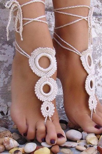 The bride hand woven Fingerless Anklet